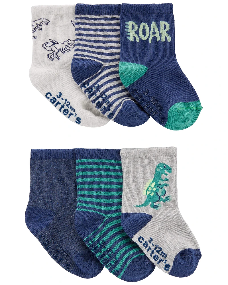 Baby 6-Pack Dinosaur Socks