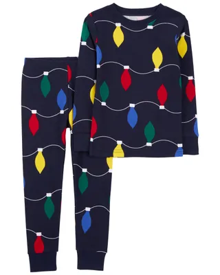 2-Piece Christmas Lights 100% Snug Fit Cotton Pyjamas