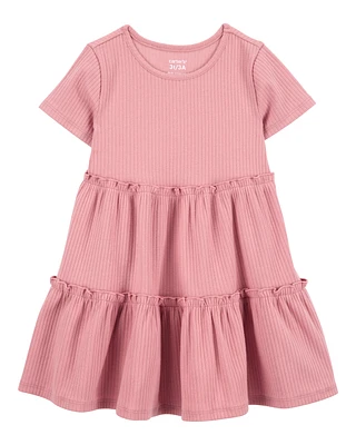 Toddler Solid Short-Sleeve Dress - Pink