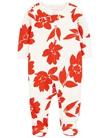 Floral Snap-Up Cotton Sleeper Pyjamas