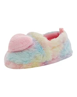 Rainbow Heart Faux Fur Loafer Slippers