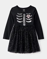 Toddler Halloween Skeleton Tulle Dress