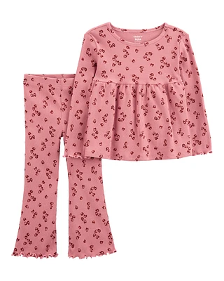 Baby 2-Piece Floral Top & Flare Legging Set