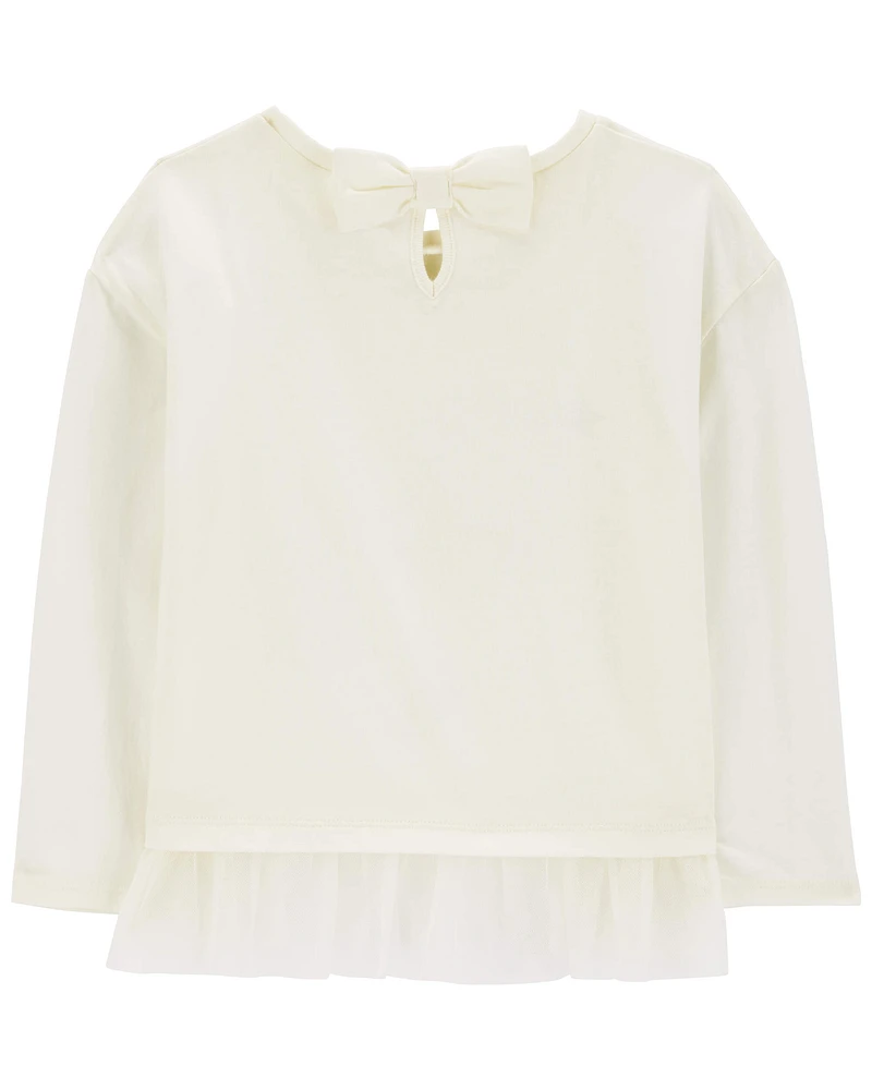 Toddler Ballerina Mouse Tulle Peplum Top