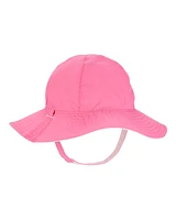 Baby Girl Reversible Solid Swim Hat - Pink/White