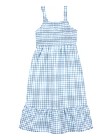 Kid Gingham Sleeveless Dress - Blue