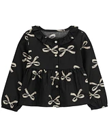 Toddler Bow Print Button-Up Blouse