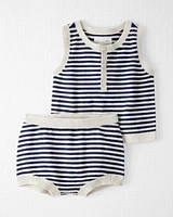 Baby Striped Organic Cotton Fine Sweater Knit Set