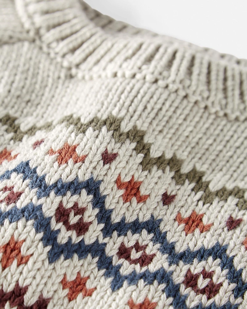 Baby Organic Cotton Fair Isle Sweater