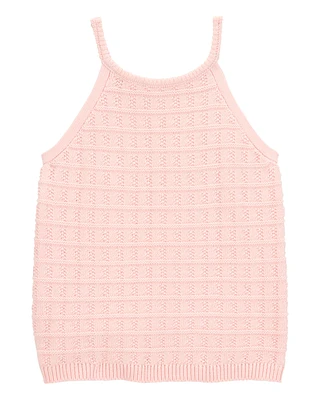 Kid Pink Knit Tank Top
