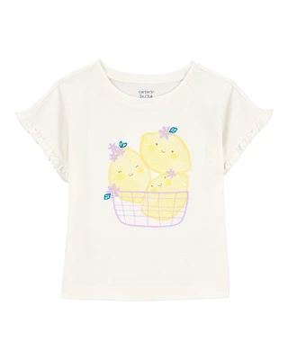 Baby Short-Sleeve Lemon Fashion Top - Ivory
