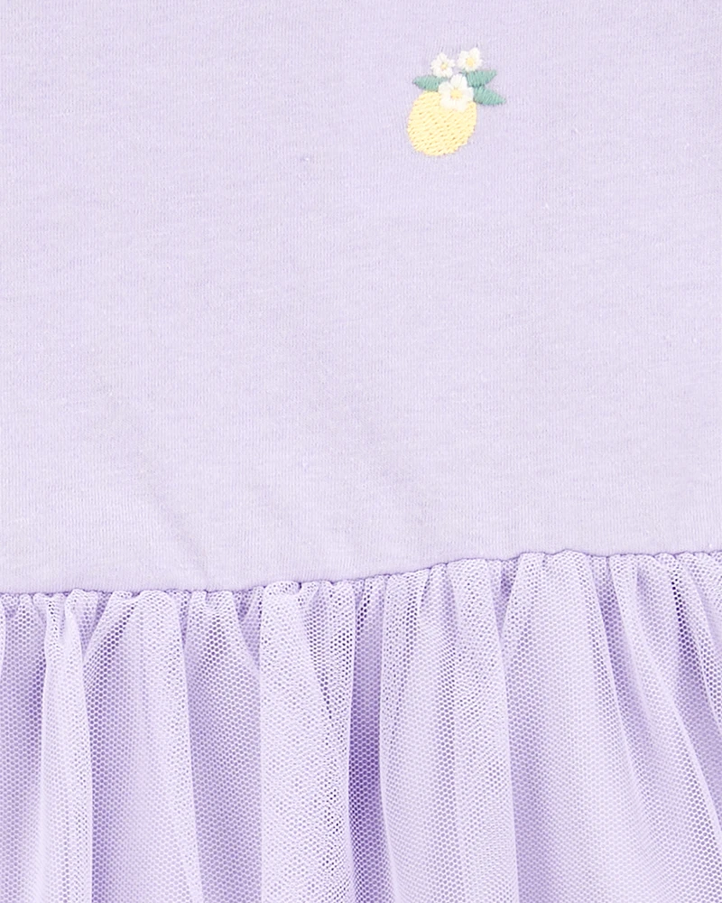 Kid 2-Piece Lemon Tulle Top & Legging Set - Purple
