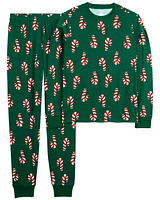 Adult 2-Piece Candy Cane 100% Snug Fit Cotton Pyjamas