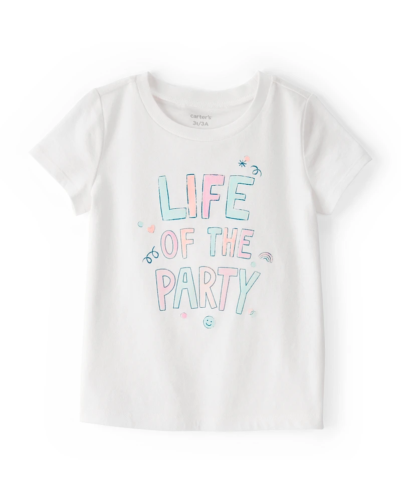 Toddler Life Of The Party Short-Sleeve Graphic Tee - White