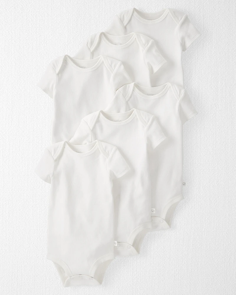 Baby 6-Pack Organic Cotton Rib Bodysuits