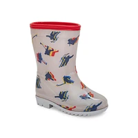 Toddler Hockey Print Rain Boots