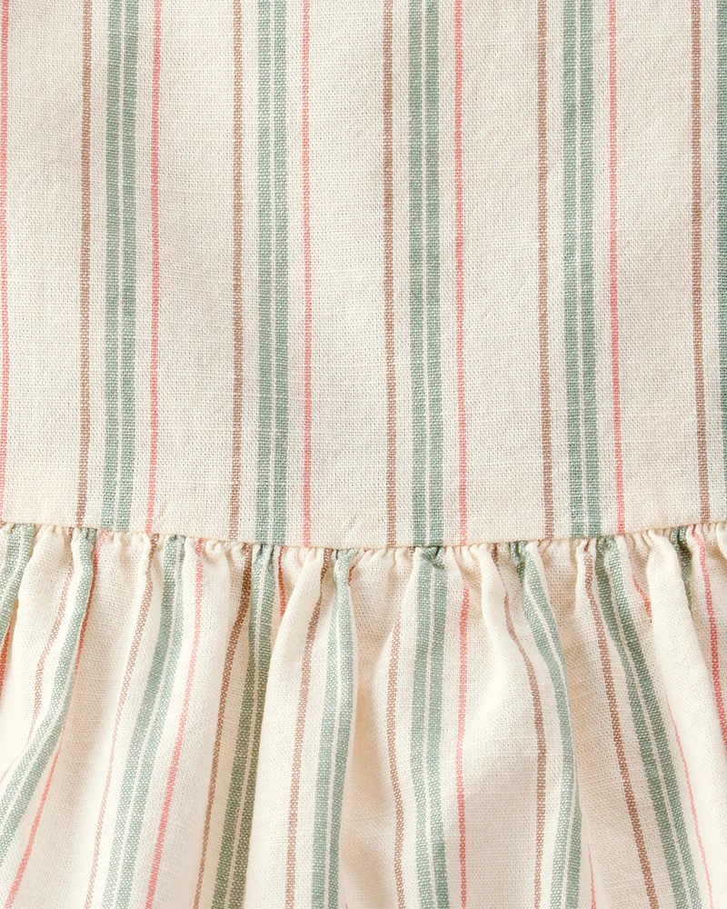 Baby Linen Striped Sunsuit Made with Organic Cotton