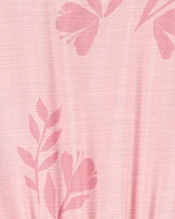 Kid Floral Cinched Top - Pink