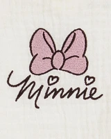 Baby 2-Piece Minnie Mouse Flutter-Sleeve Gauze Top & Short Set - Cream