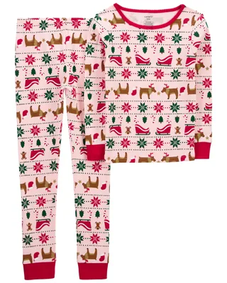 2-Piece Christmas Fair Isle 100% Snug Fit Cotton Pyjamas