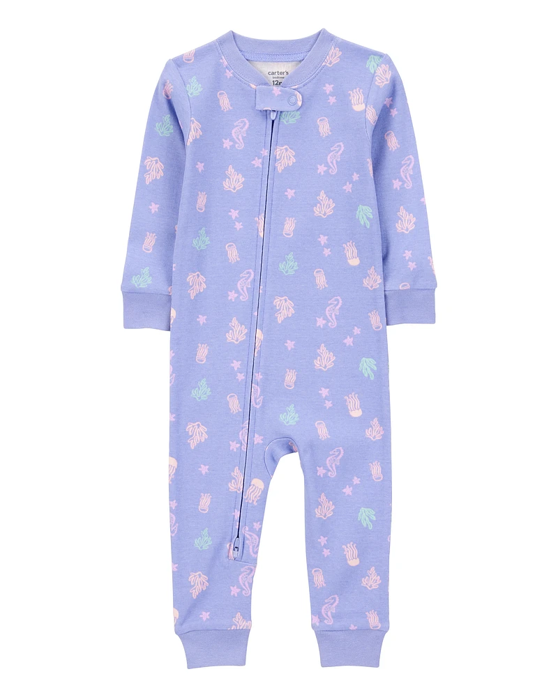 Toddler 1-Piece Jellyfish 100% Snug Fit Cotton Footless Pyjamas