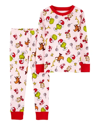 Toddler 2-Piece Christmas Grinch Fleece-Lined Pyjamas