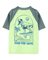 Kid 2-Piece Dinosaur Rashguard & Swim Trunk Set