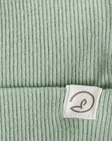 Baby 2-Pack Organic Cotton Rib Caps - Juniper Moss, Blue