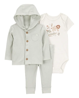 Baby 3-Piece Lion Little Cardigan Set