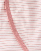 Baby Organic Cotton Wrap Sleeper Pyjamas Stripes