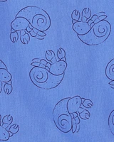 Baby Hermit Crab Print Cotton Romper