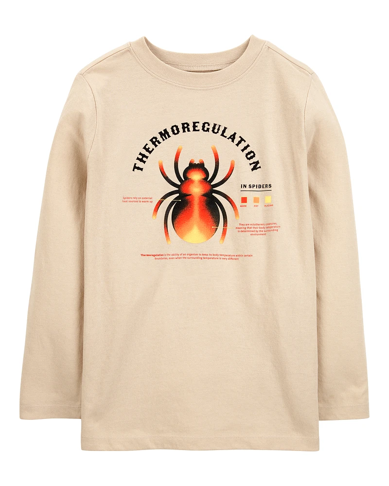 Kid Spider Cotton Blend Long-Sleeve Tee - Khaki