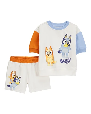 Baby 2-Piece Bluey French Terry Outfit Set - Cream