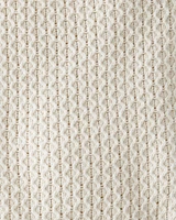 Toddler 2-Piece Organic Cotton Crotchet Knit Set-Cream