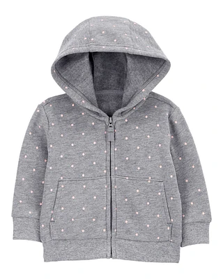 Baby Polka Dot Zip-Up Fleece Hoodie