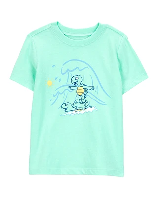 Toddler Green Surf Turtle Tee