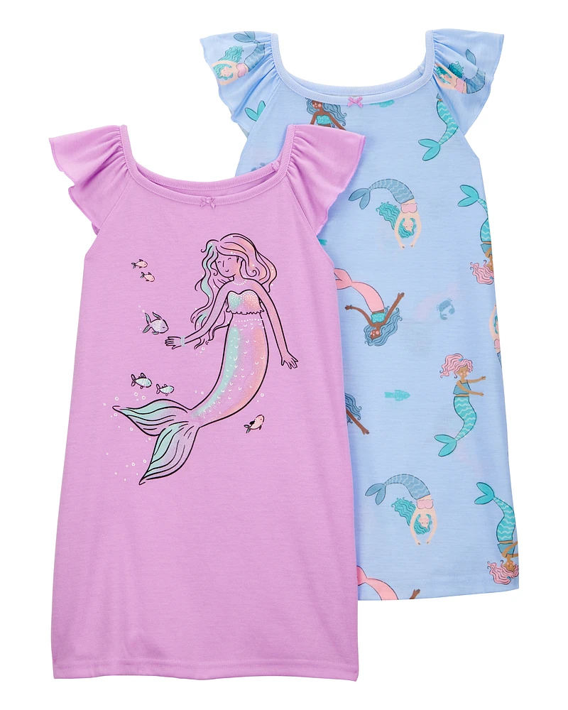 Kid 2-Pack Mermaid Nightgowns