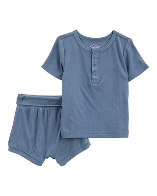 Baby Boy 2-Piece PurelySoft Outfit Set - Navy