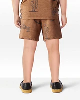 Toddler Desert Print Pull-On Cotton Shorts - Brown