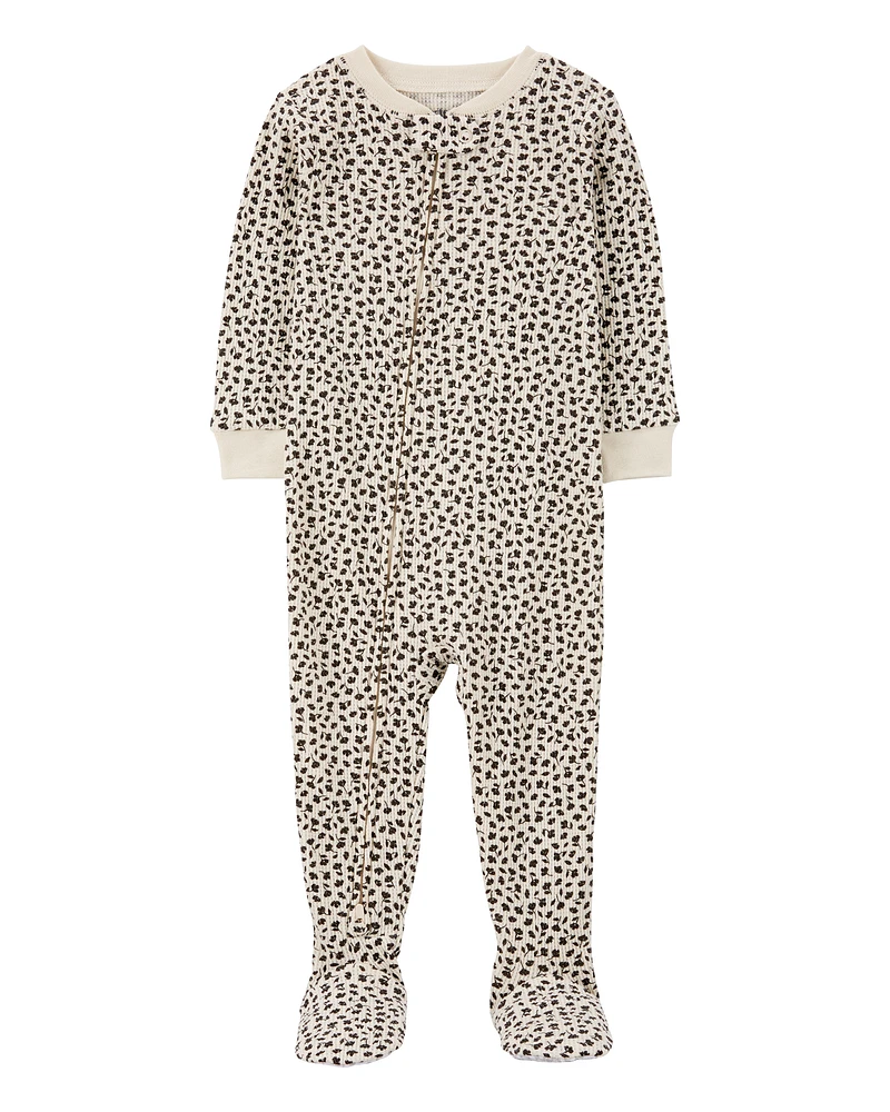 Toddler 1-Piece Floral Thermal Footie Pyjamas