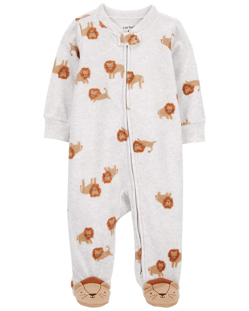 Baby Lion Fleece Zip-Up Footie Sleep & Play Pajamas