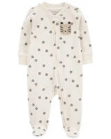 Paw Print 2-Way Zip Cotton Sleeper