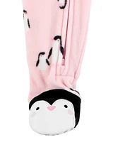 Toddler 1-Piece Penguin Fleece Footie Pyjamas