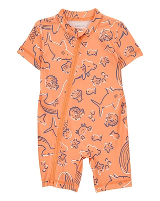 Baby 1-Piece Whale Print Rashguard