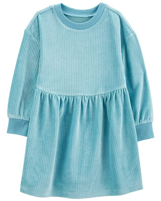 Toddler Long-Sleeve Velour Dress