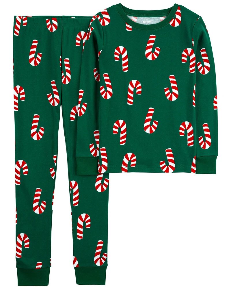 Kid 2-Piece Christmas Candy Cane 100% Snug Fit Cotton Pyjamas