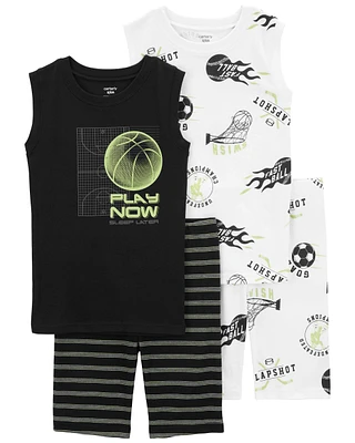 4-Piece Basketball 100% Snug Fit Cotton Pyjamas