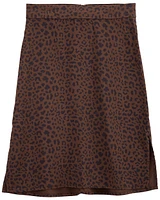 Kid Leopard Rayon Midi Skirt