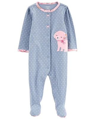 Dog Snap-Up Cotton Sleeper Pyjamas