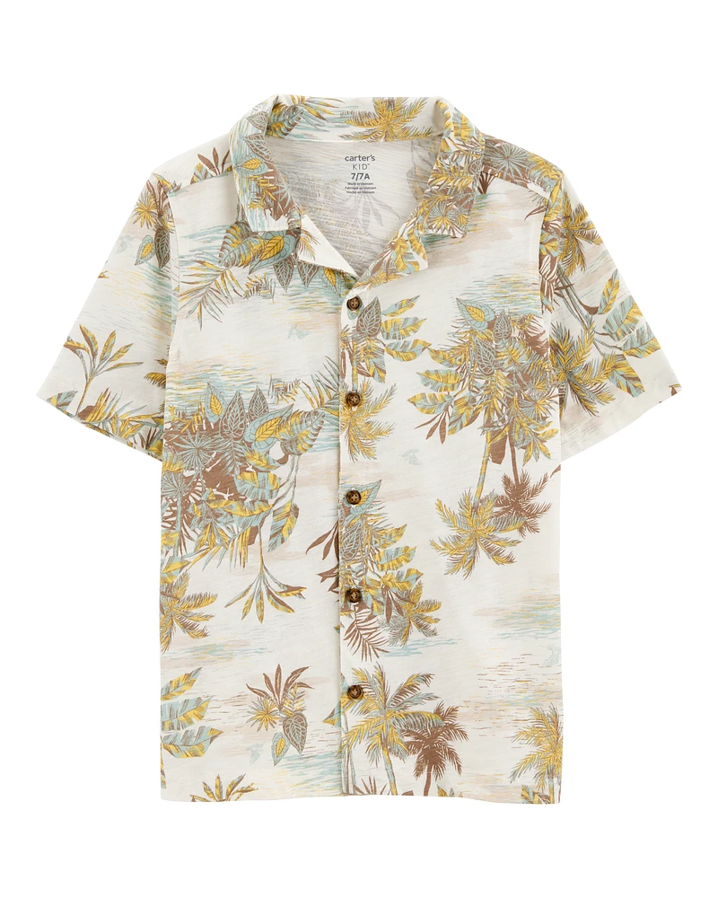 Kid Palm Tree Button-Down Shirt